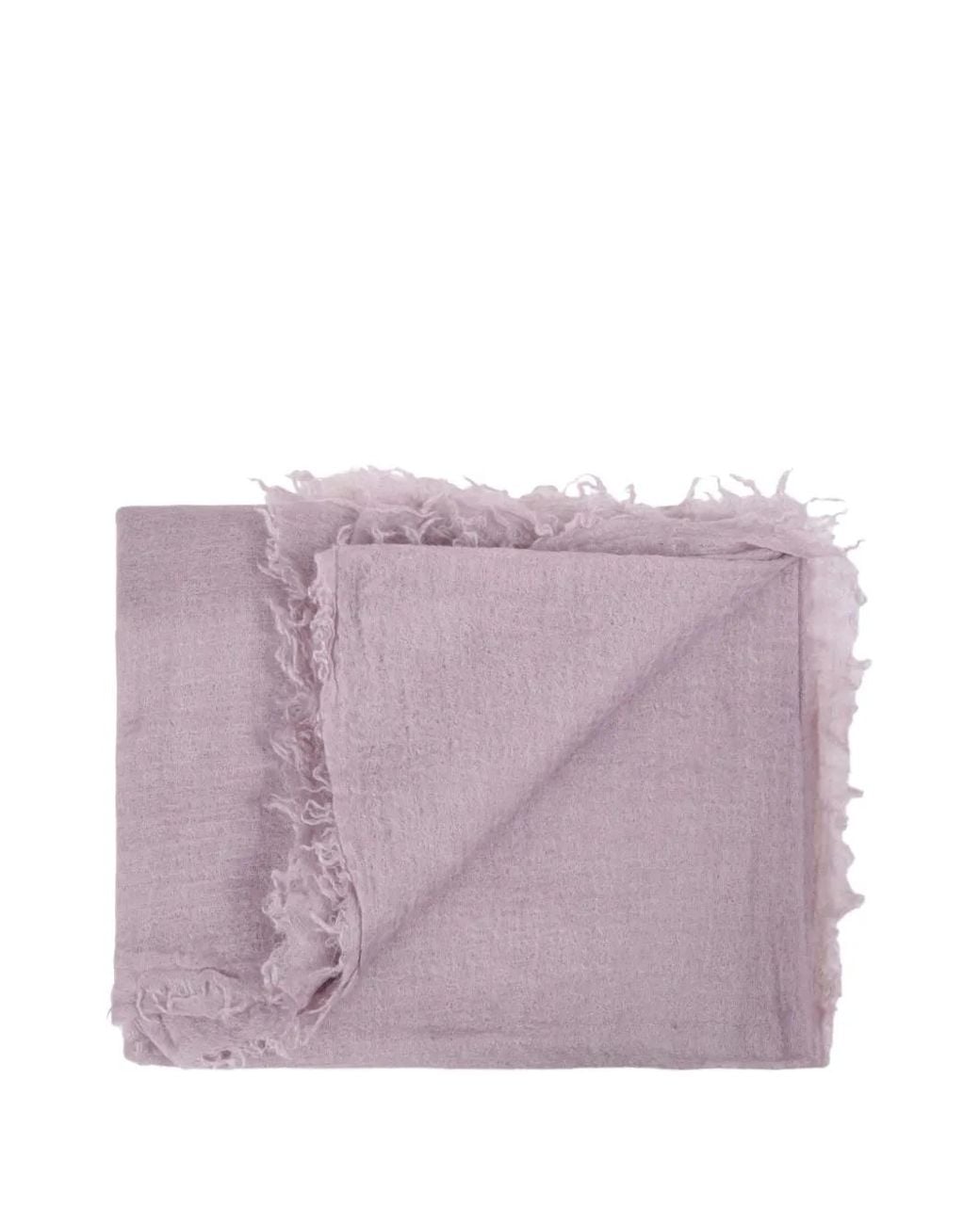 Rick Owens Purple Follo Frayed Scarf