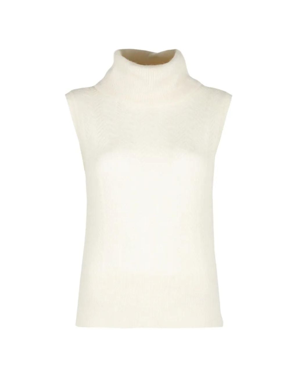 Veronica Beard White Mazzy Chevron-Knit Vest