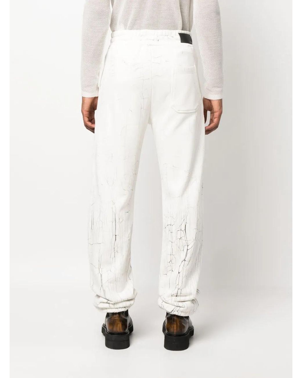 Amiri White Cracked-Print Track Pants for men