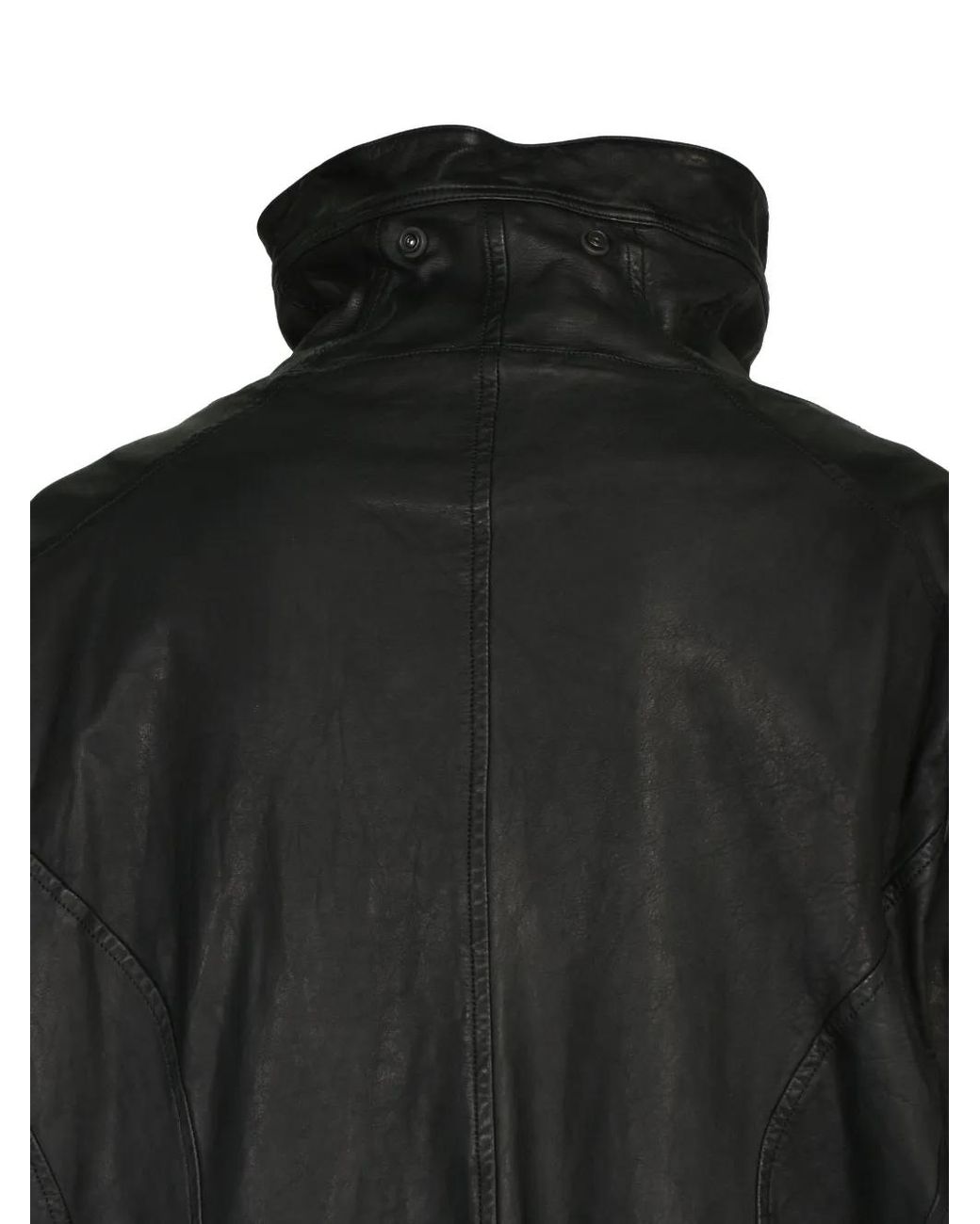 Julius Black Manteau En Cuir Délavé for men