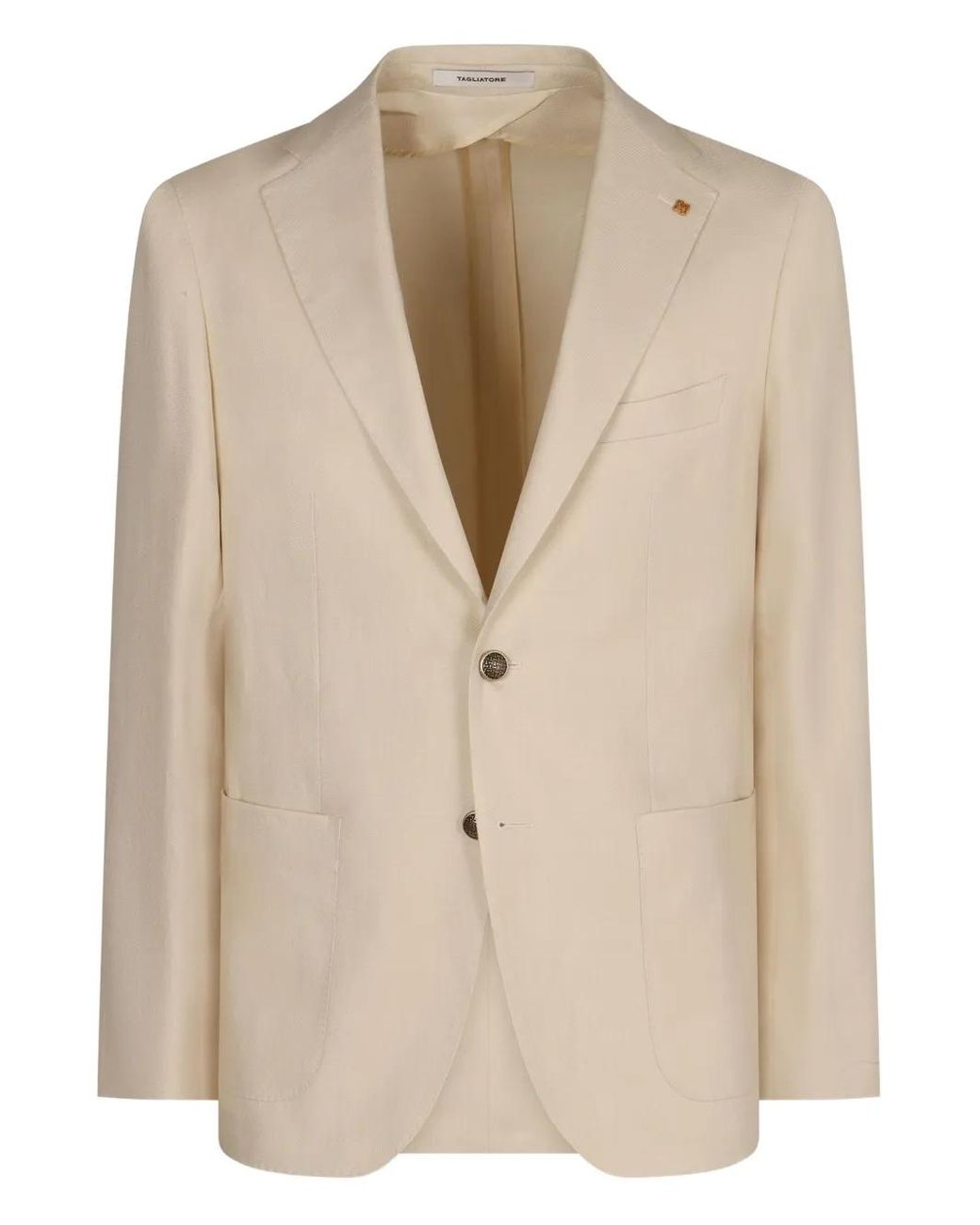 Tagliatore Natural Single-Breasted Linen Blazer for men