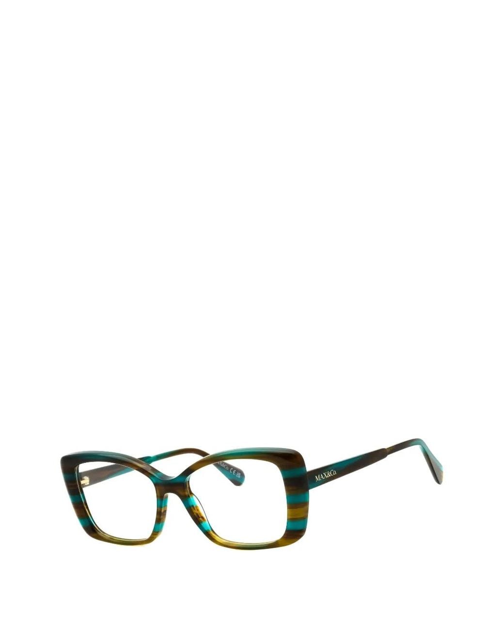MAX&Co. Black Striped Rectangle-Frame Glasses