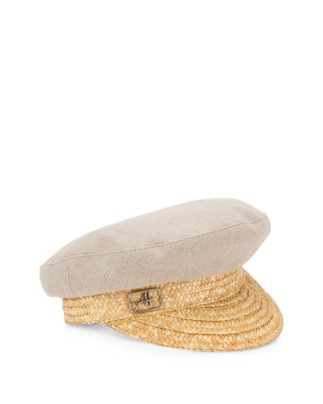 Alberta Ferretti Natural Woven-Trim Hat