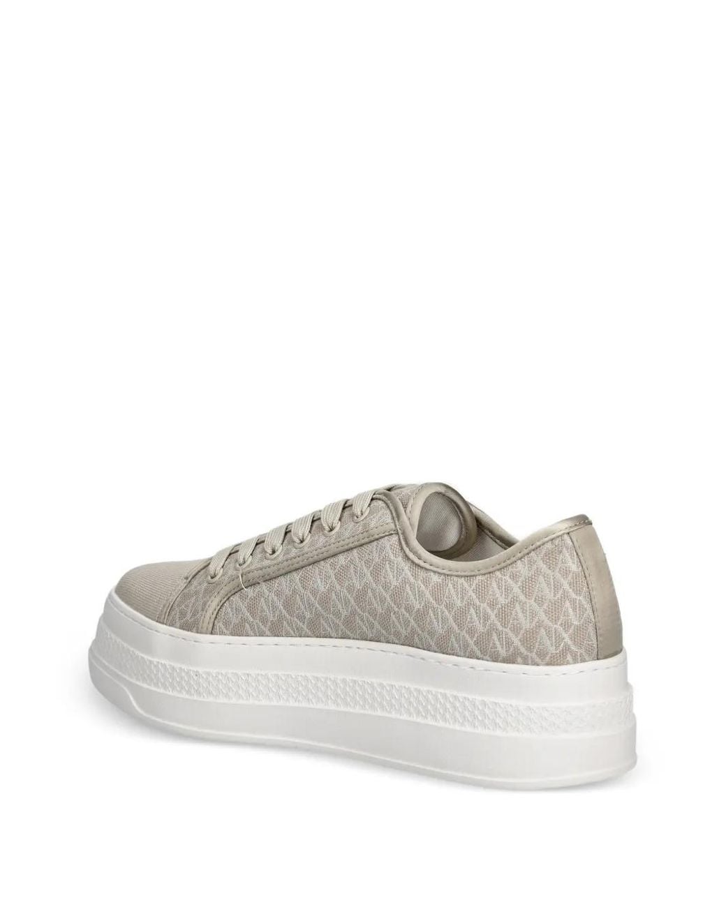 ARMANI EXCHANGE White Monogram-Print Platform Sneakers