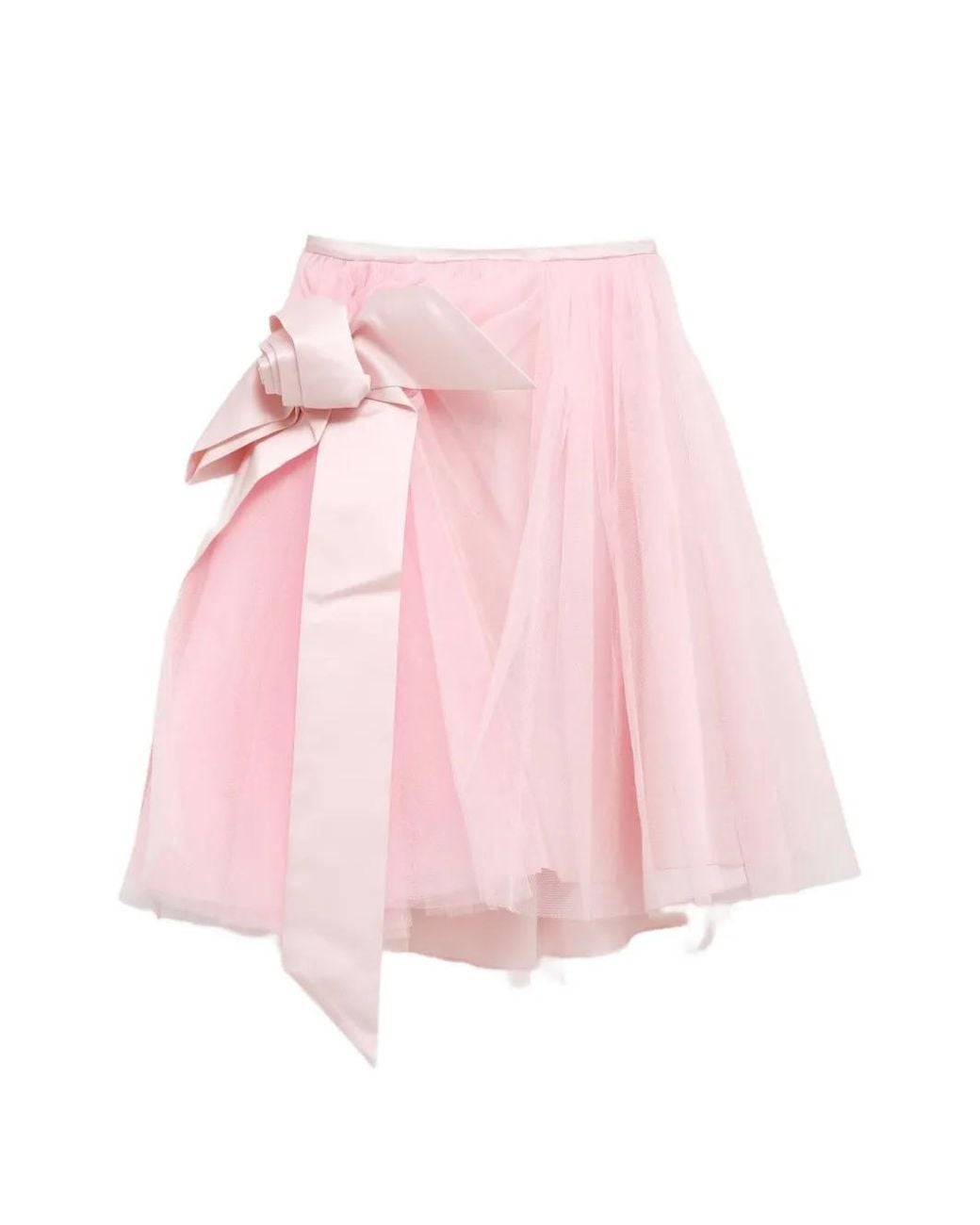 August Barron Pink Bow-Detail Tulle Skirt