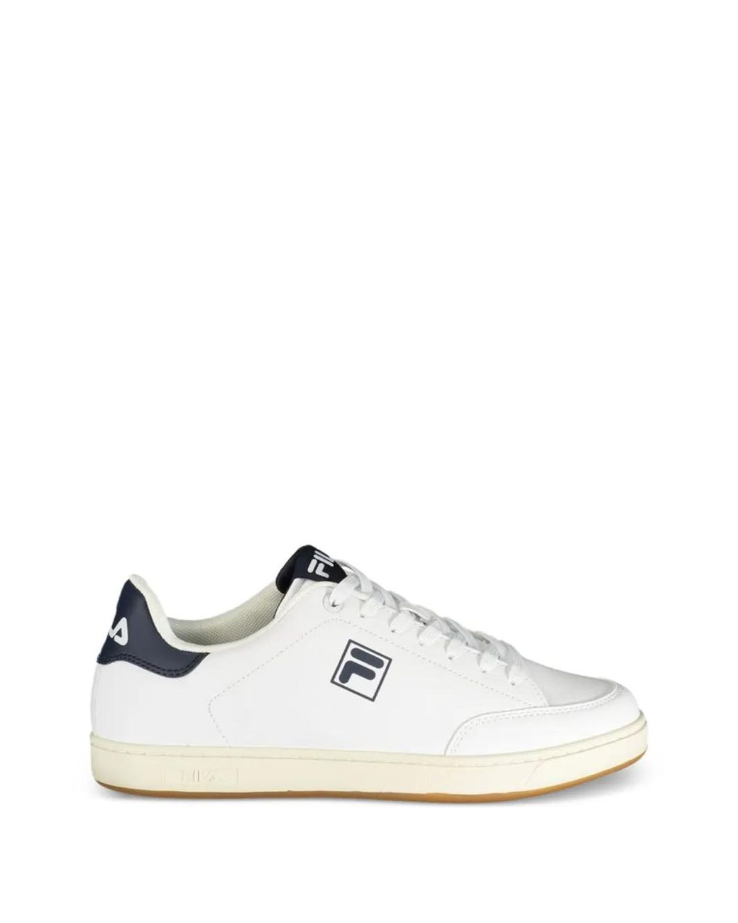 Fila White Courtbay Logo-Patch Sneakers for men