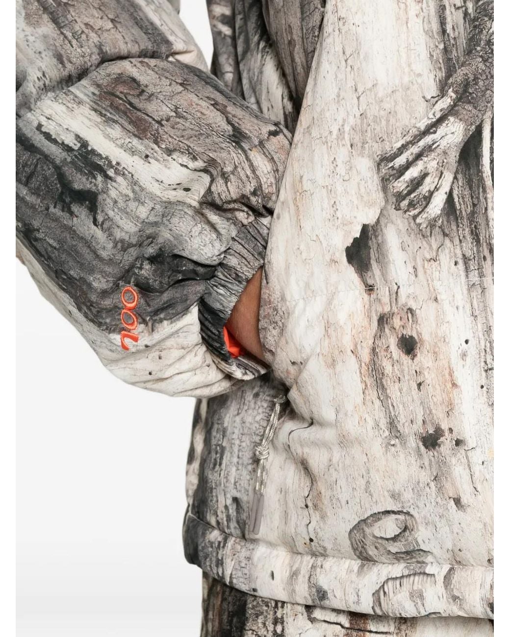 RC Outdoor Supply White Sierra Tree-Bark-Print Puffer Jacket for men