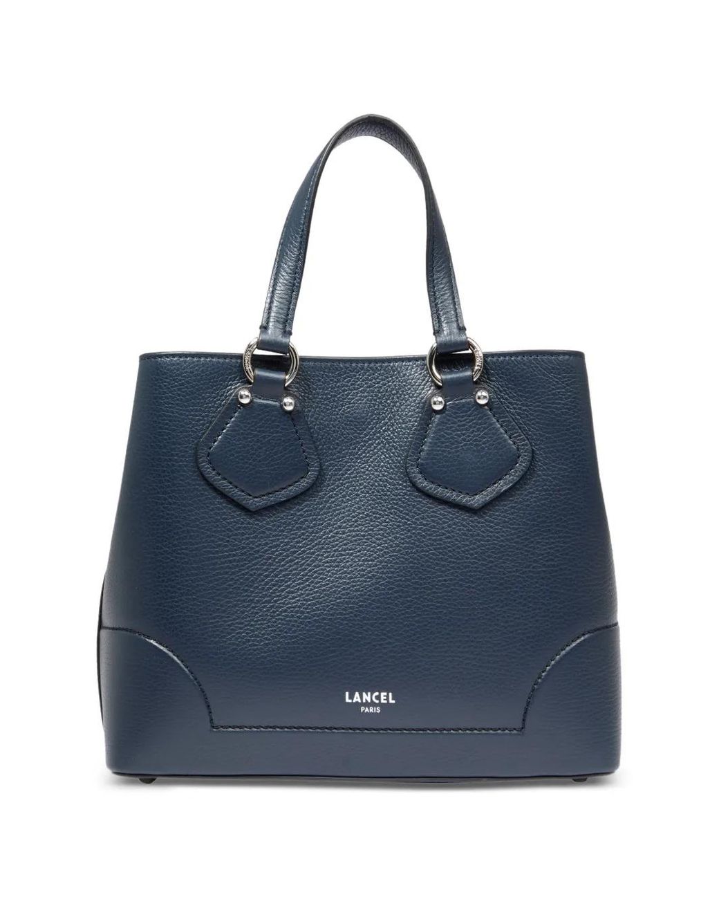 Lancel Blue Neo Izy Leather Tote Bag