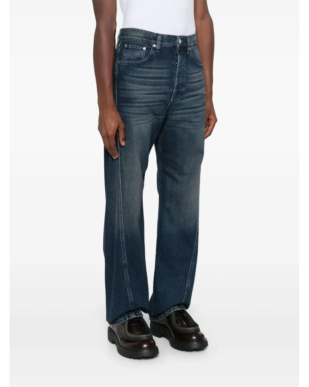 Lanvin Blue Twisted Jeans for men