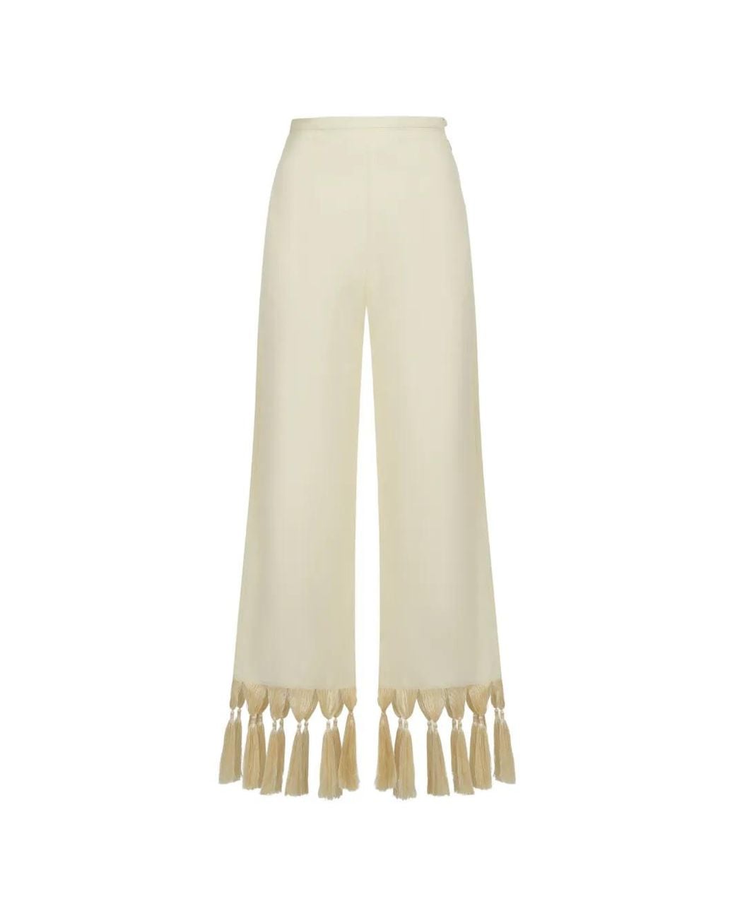 Taller Marmo White Marlino Fringed Trousers