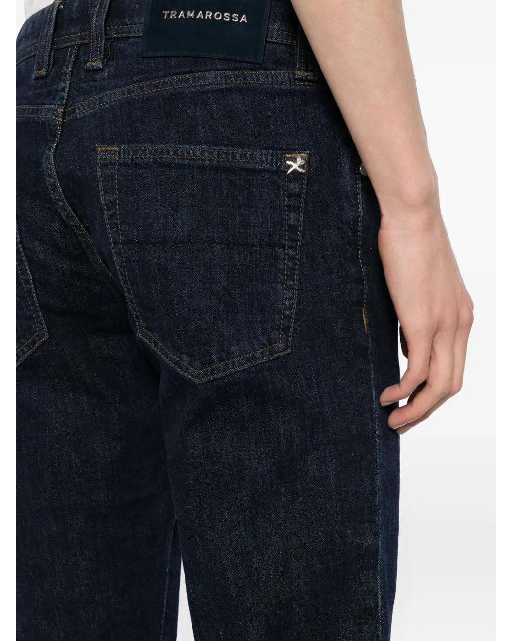 Sartoria Tramarossa Blue Leonardo Slim-Cut Cotton Jeans for men