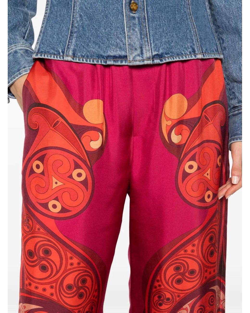 LaDoubleJ Red Club Placée Elasticated-Waistband Trousers