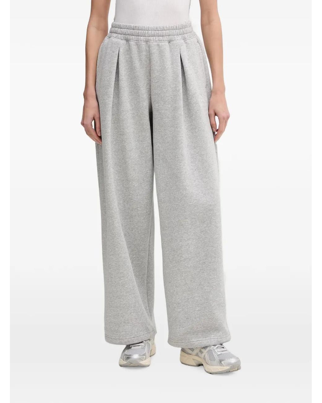 Under Armour Gray Rival Fleece Script Pleated Wide-Leg Track Pants