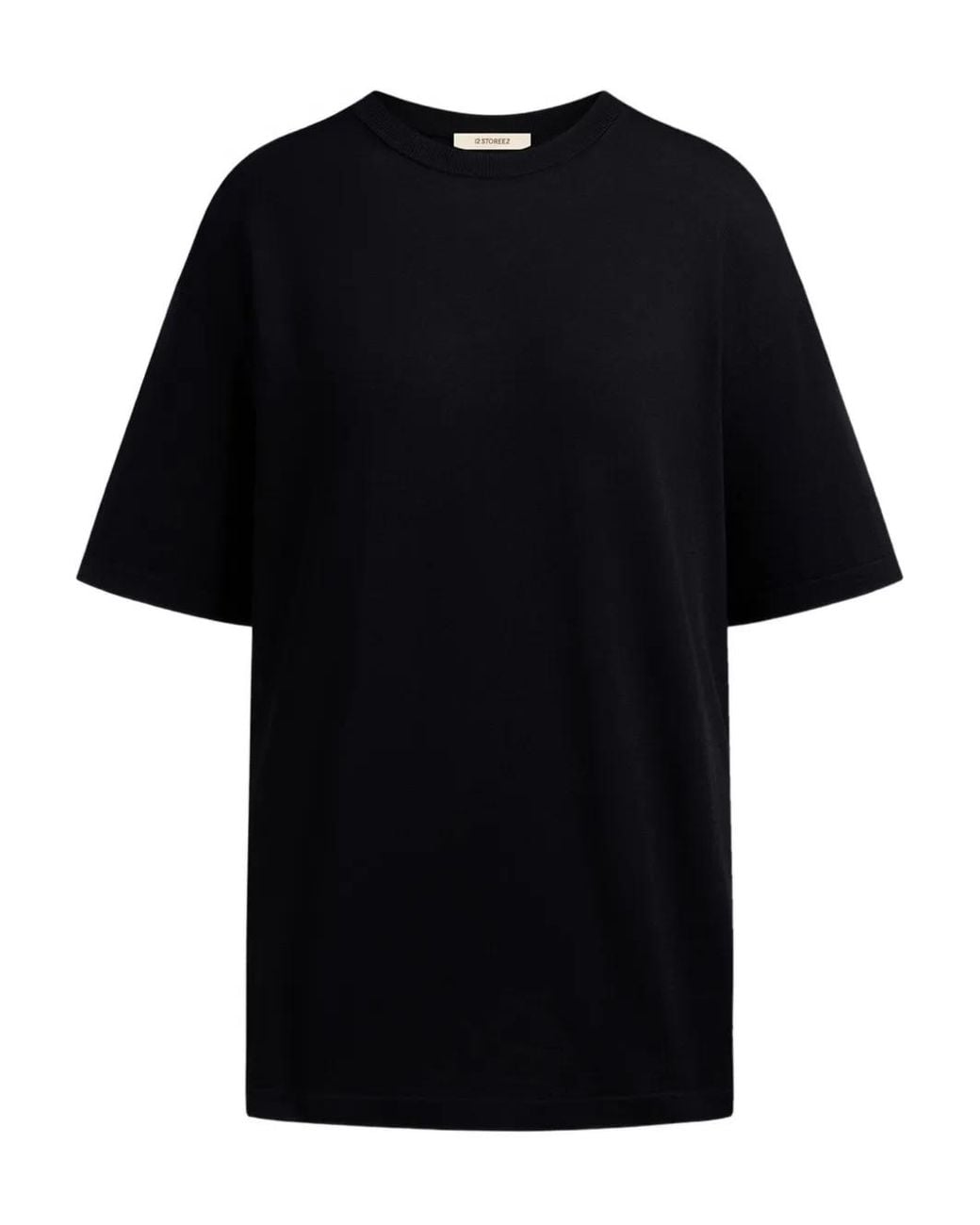 12 STOREEZ Black Crew-Neck T-Shirt