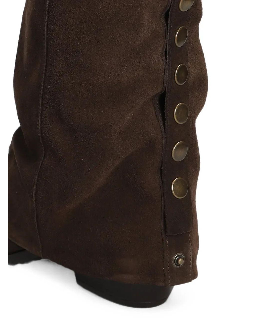 METISSE Black Button-Embellished Pointed-Toe Boots