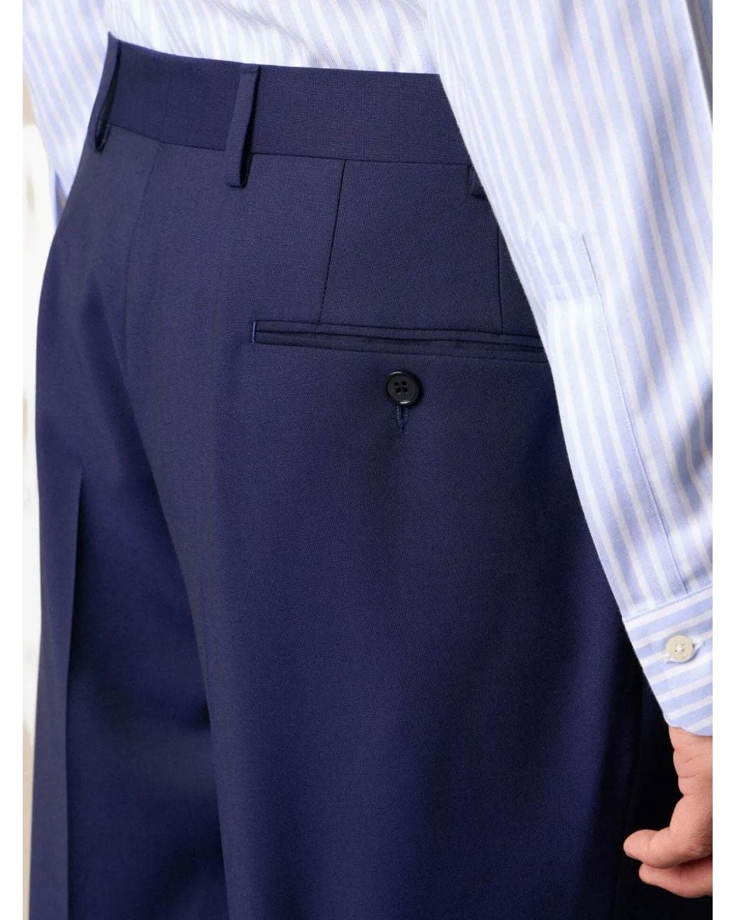 Brooks Brothers Blue Wool Tailored Trousers for men