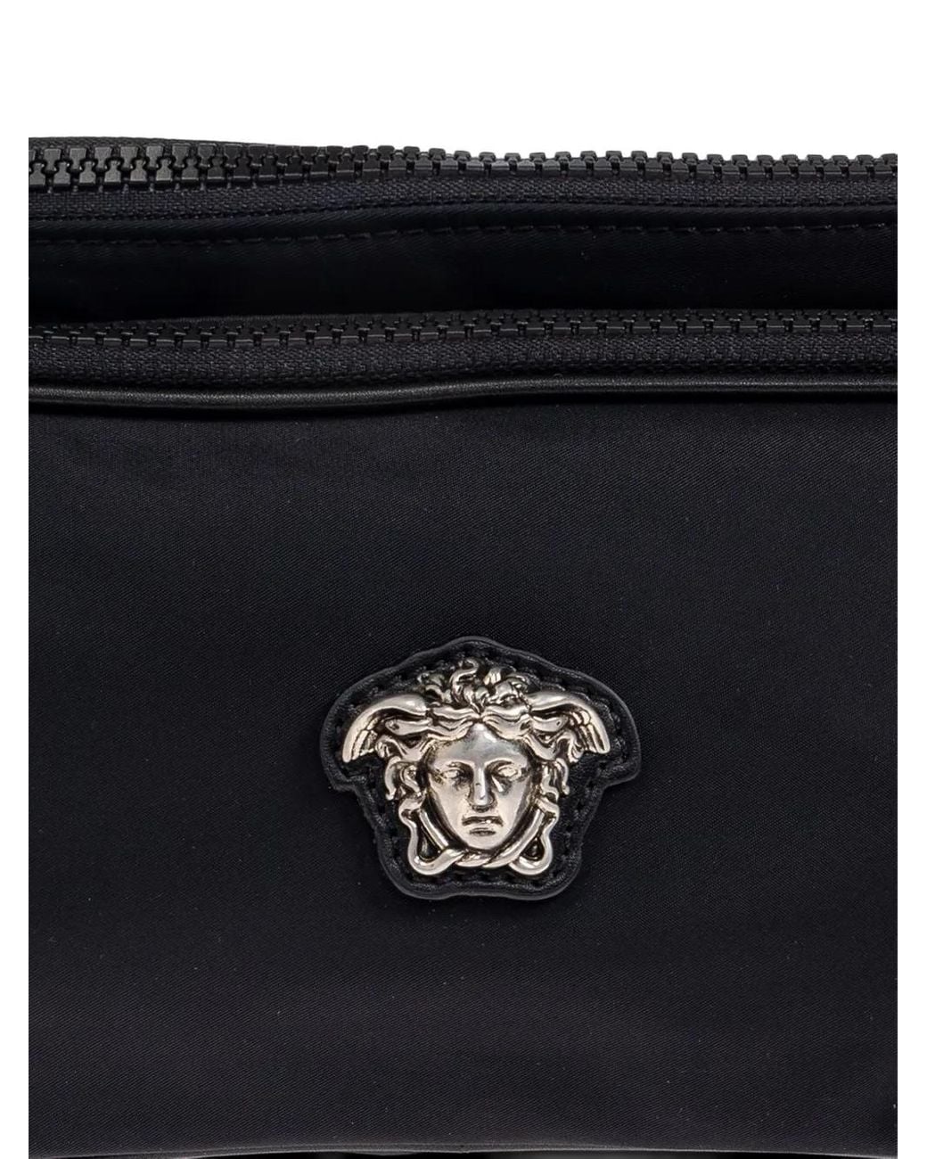 Versace Black La Medusa Nylon Belt Bag for men