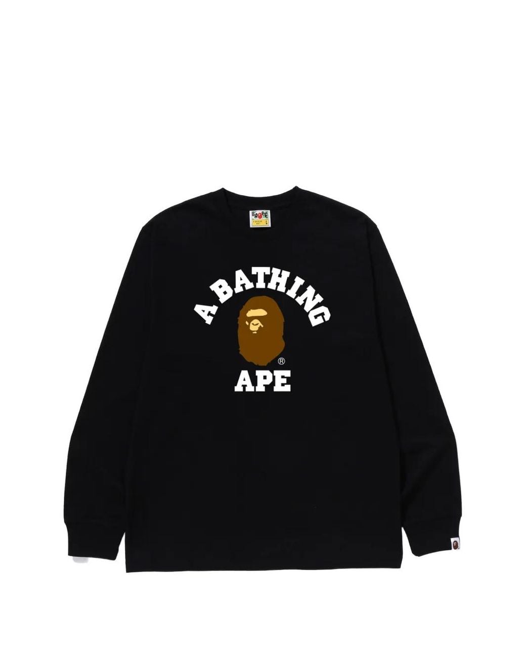 A Bathing Ape Black Logo-Print Long-Sleeve T-Shirt for men