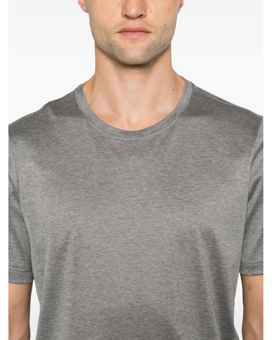 Gran Sasso Gray Crew-Neck T-Shirt for men