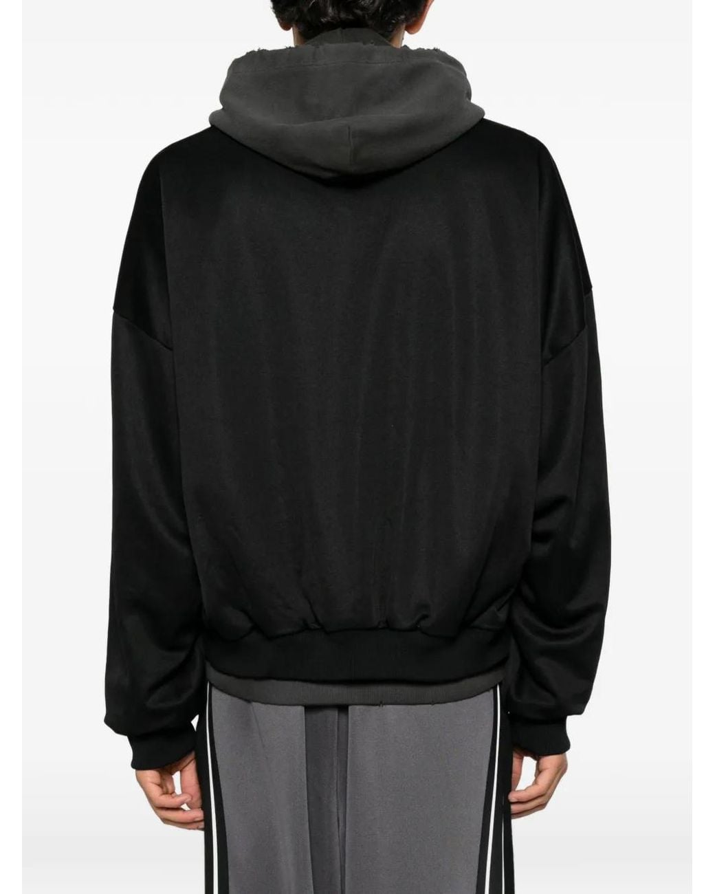 Maison Mihara Yasuhiro Black Logo-Patch Zip-Up Jacket for men