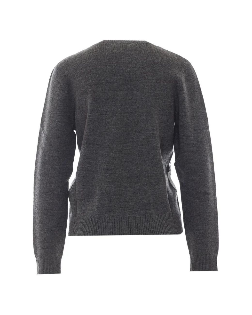 Liu Jo Gray Sequin-Embellished Chevron-Pattern Sweater