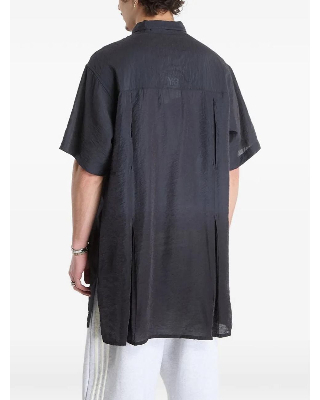 Y-3 Black Dip Dye Short-Sleeve Long Shirt for men