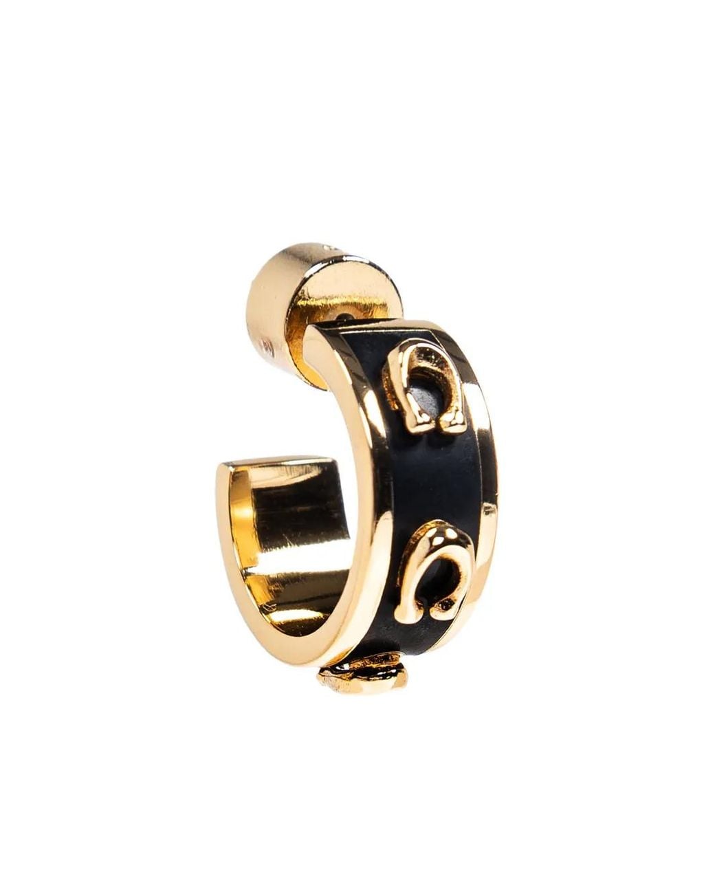 COACH Metallic Enamel Hoop Earrings