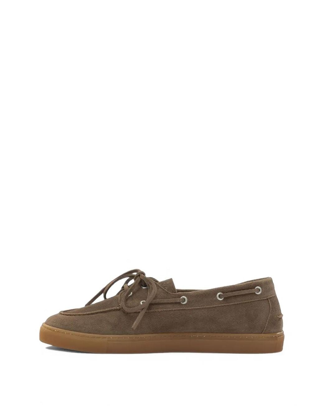 COPENHAGEN Brown Lace-Up Suede Boat Shoes for men