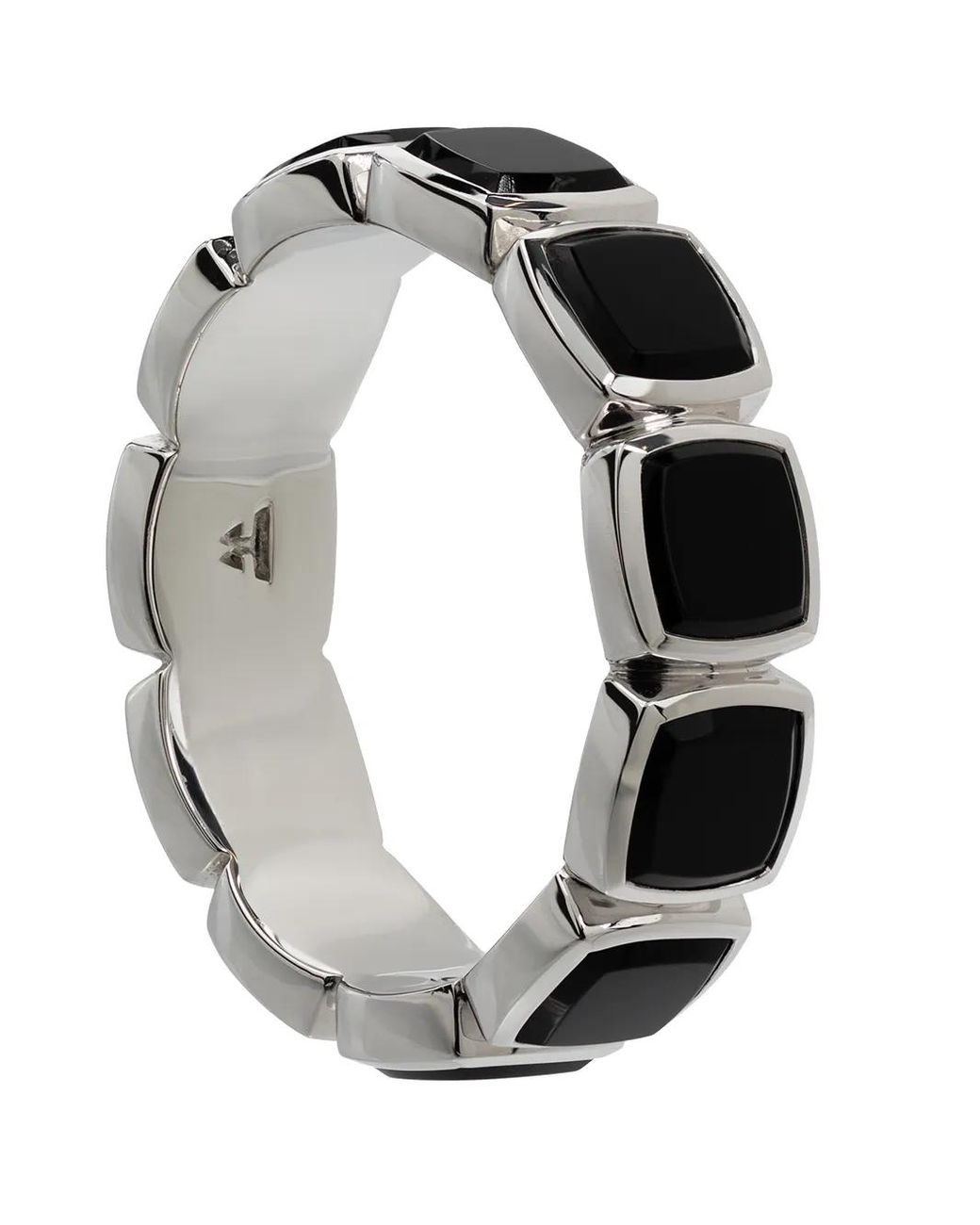 Tom Wood Gray Onyx Embellished Band Ring for men