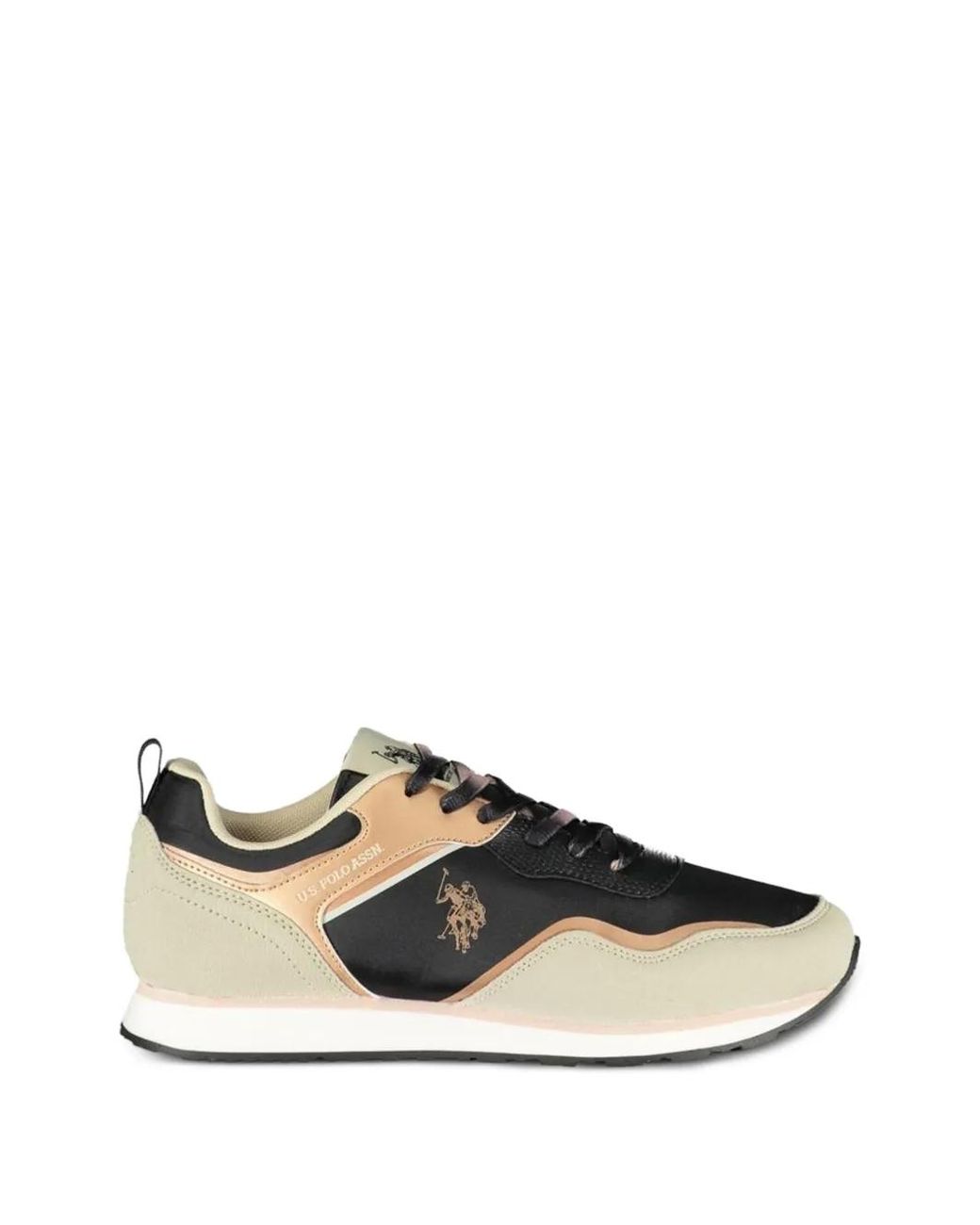 U.S. POLO ASSN. White Panelled Logo-Print Sneakers
