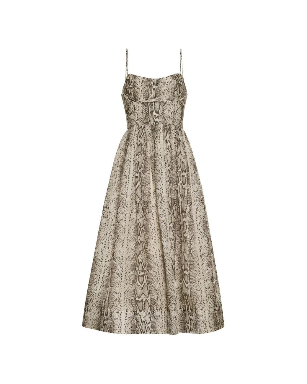 Cara Cara Natural Alba Snake-Print Midi Dress