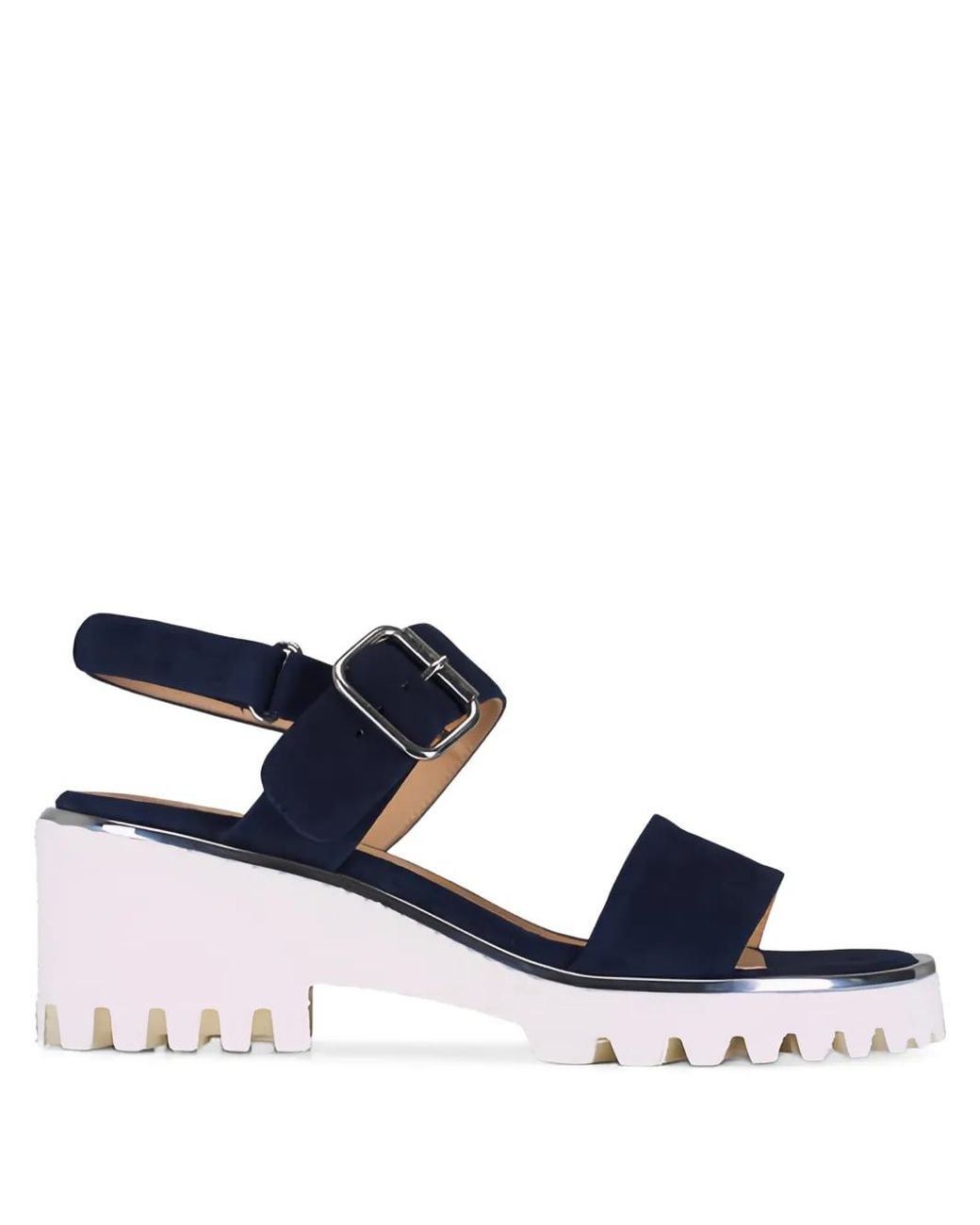 Ron White Blue Elaria Suede Buckle Sandals