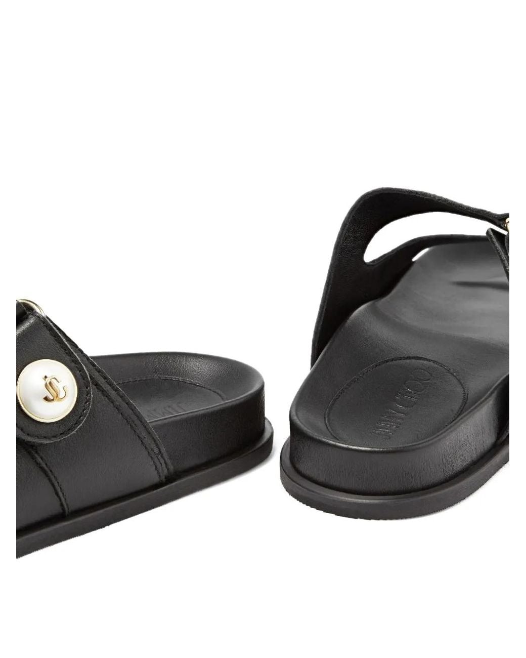 Jimmy Choo Black Fayence Leather Sandal