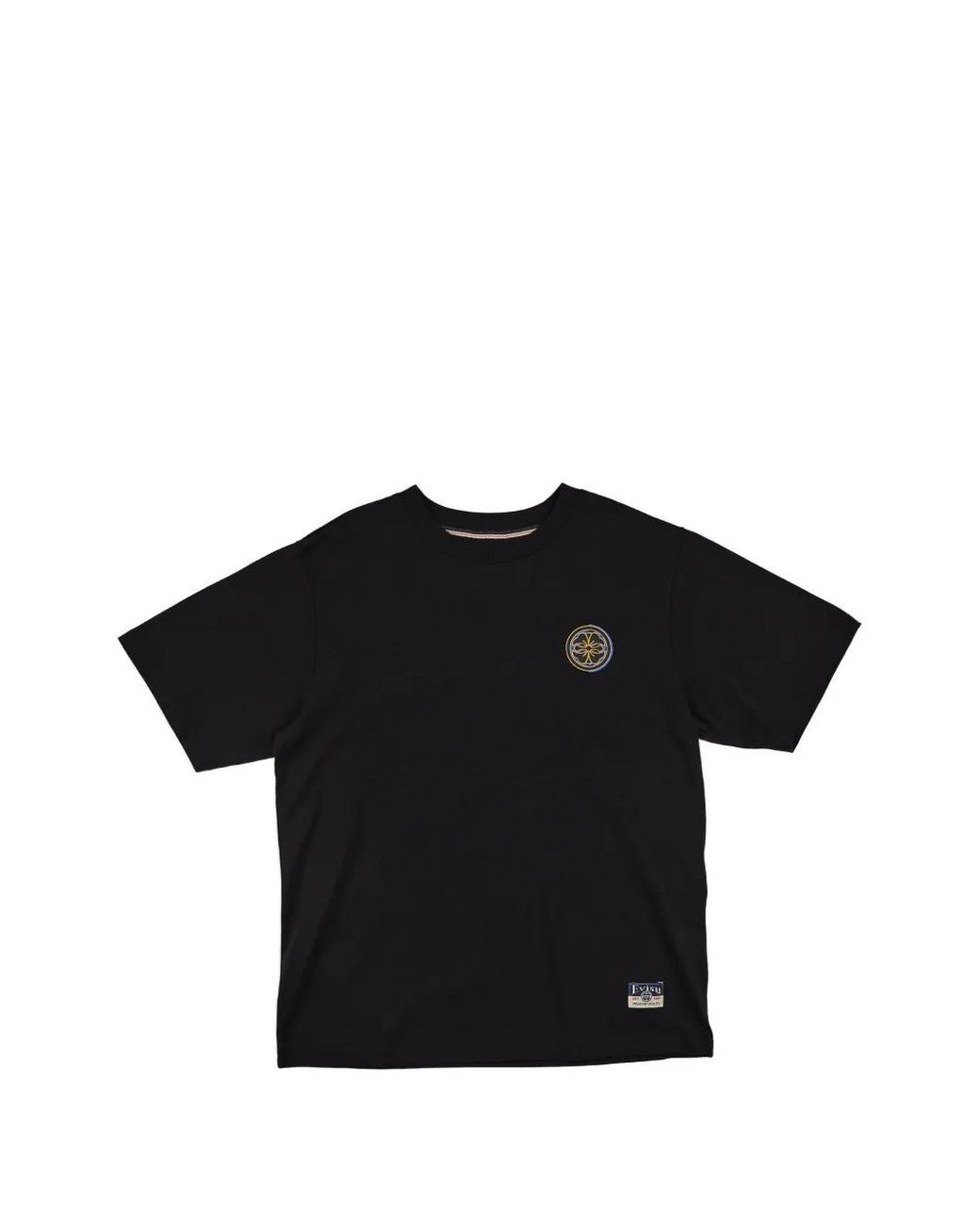 Evisu Black Seagull-Print Cotton T-Shirt for men