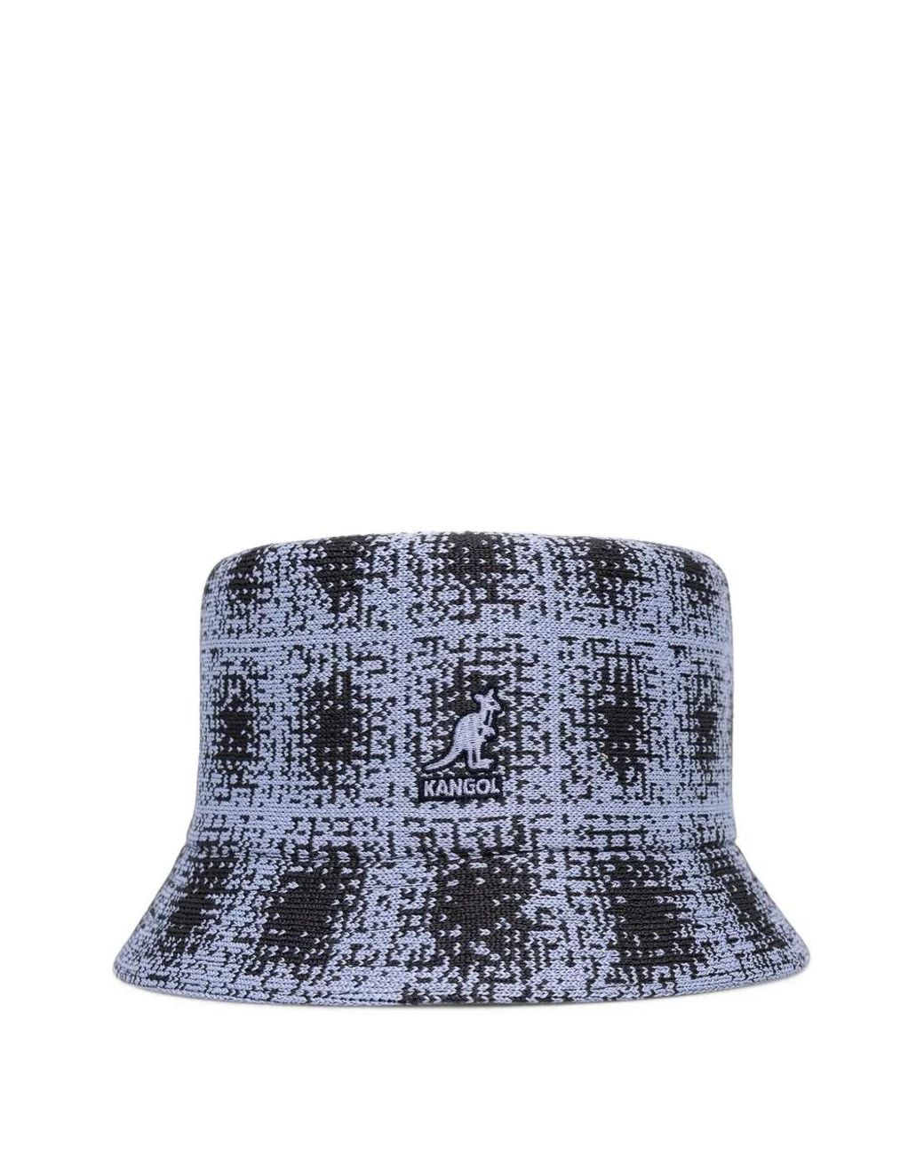 Kangol Blue Checked Bucket Hat