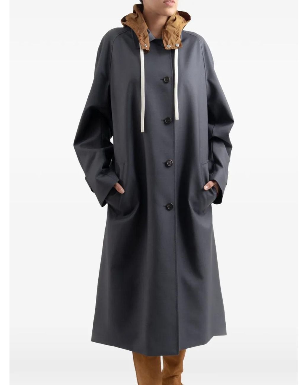 Miu Miu Black Hooded Oversized Coat