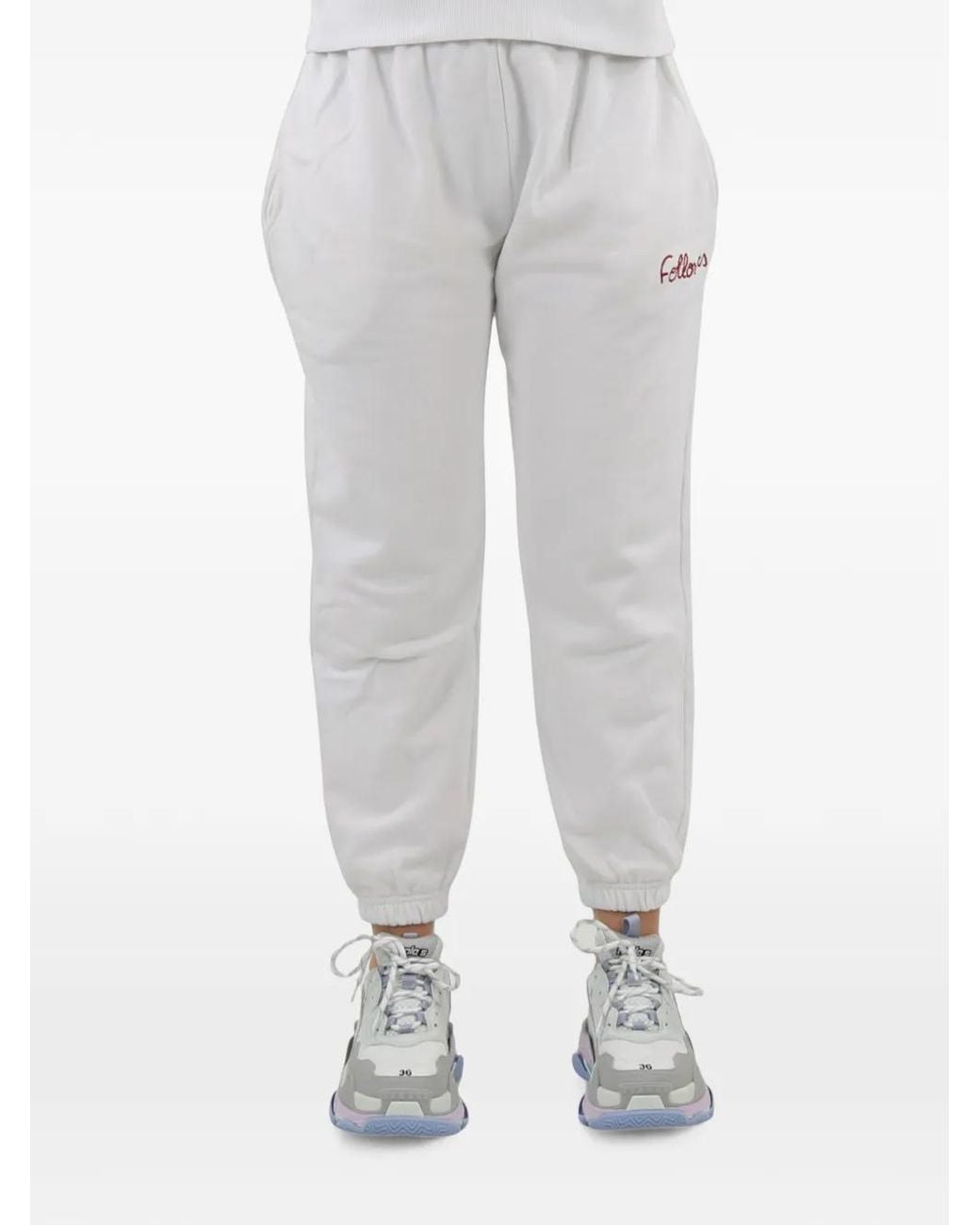 Follovers Gray Elasticate-Waistband Track Pants