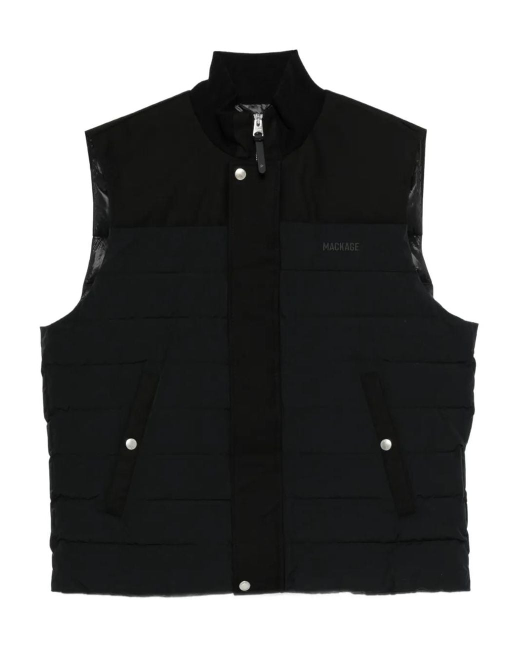 Mackage Black Quilted-Sleeveless Waistcoat for men