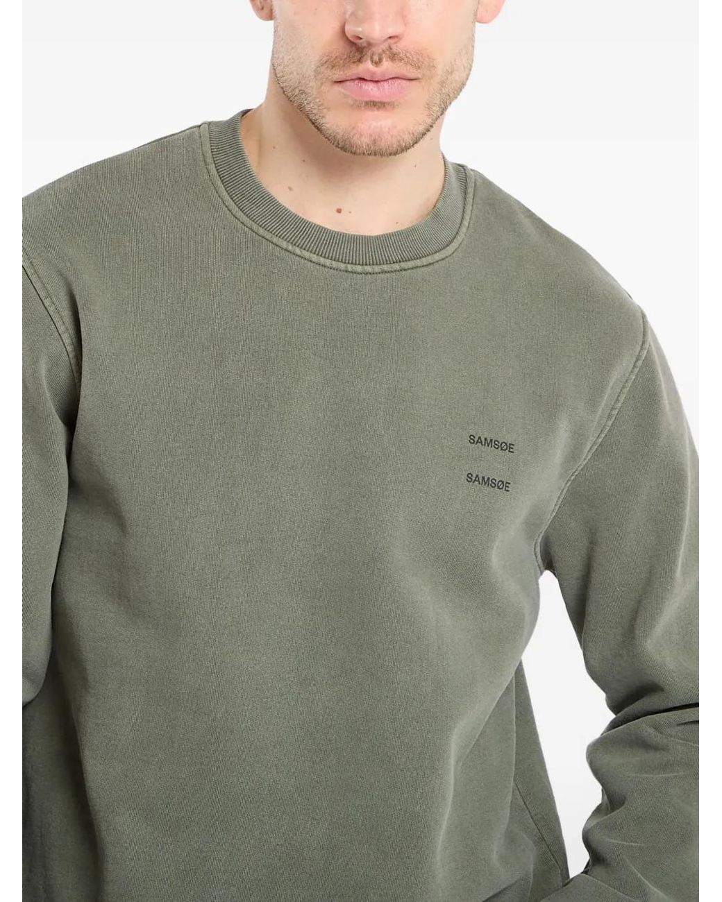 Samsøe & Samsøe Gray Logo-Print Sweatshirt for men
