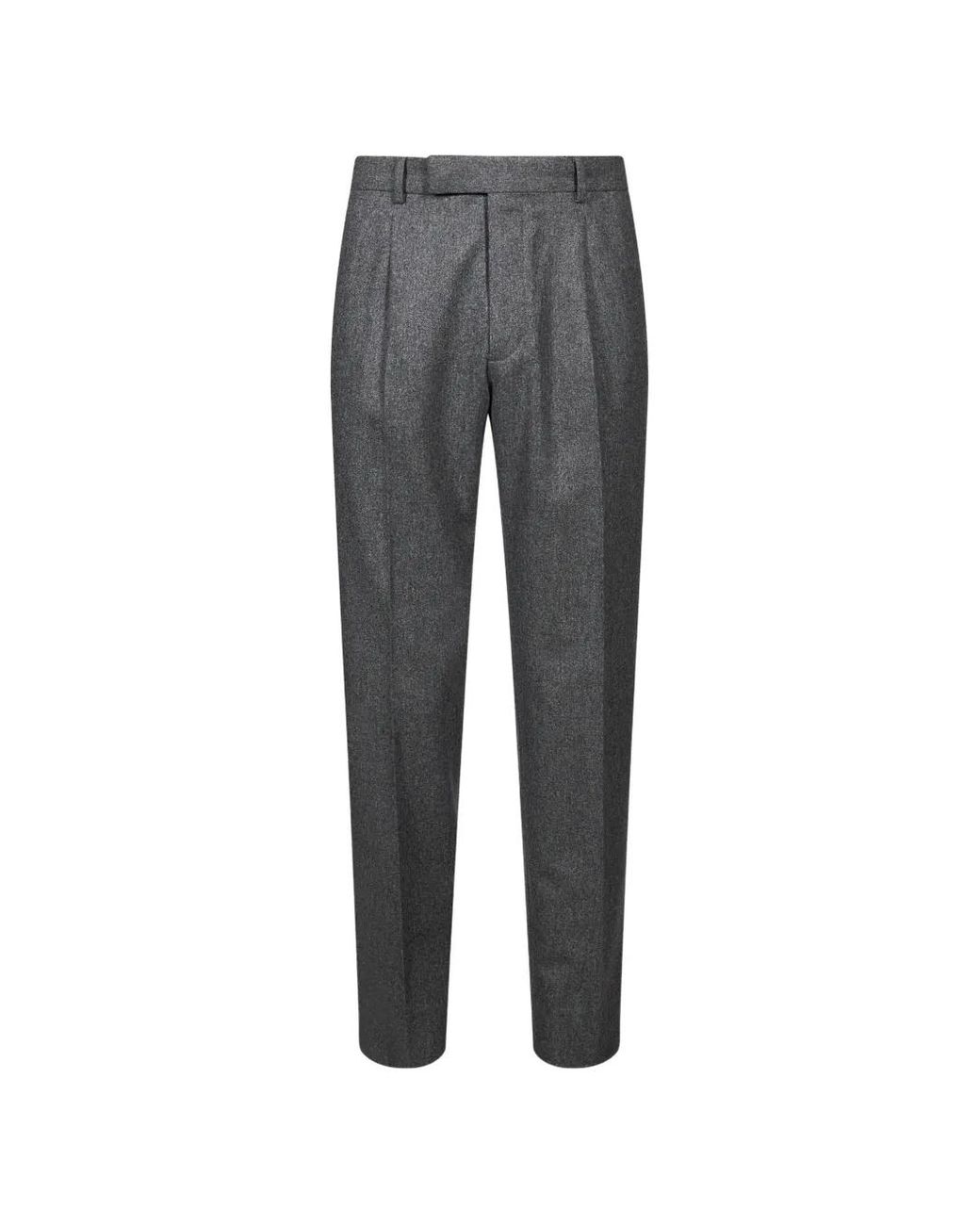 Zegna Gray Pleated Trousers for men