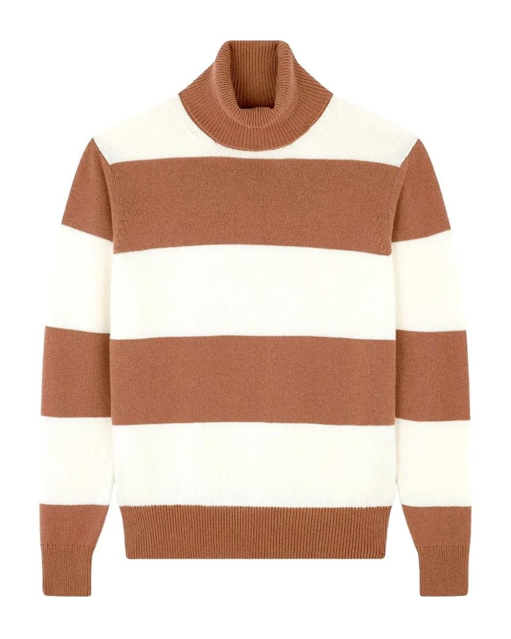 Paul & Shark Brown Turtleneck Striped Sweater