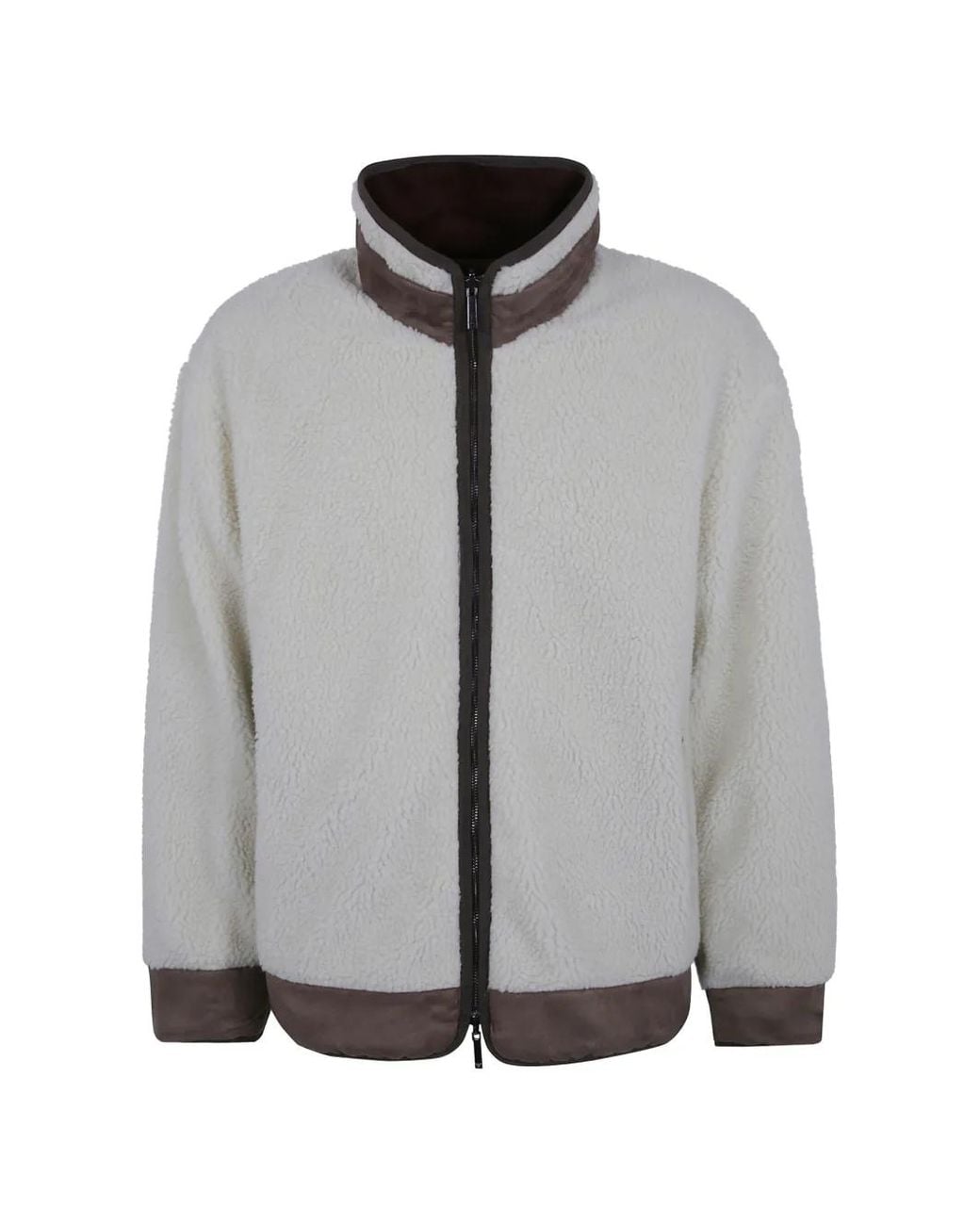 Emporio Armani Brown Fleece Jacket for men