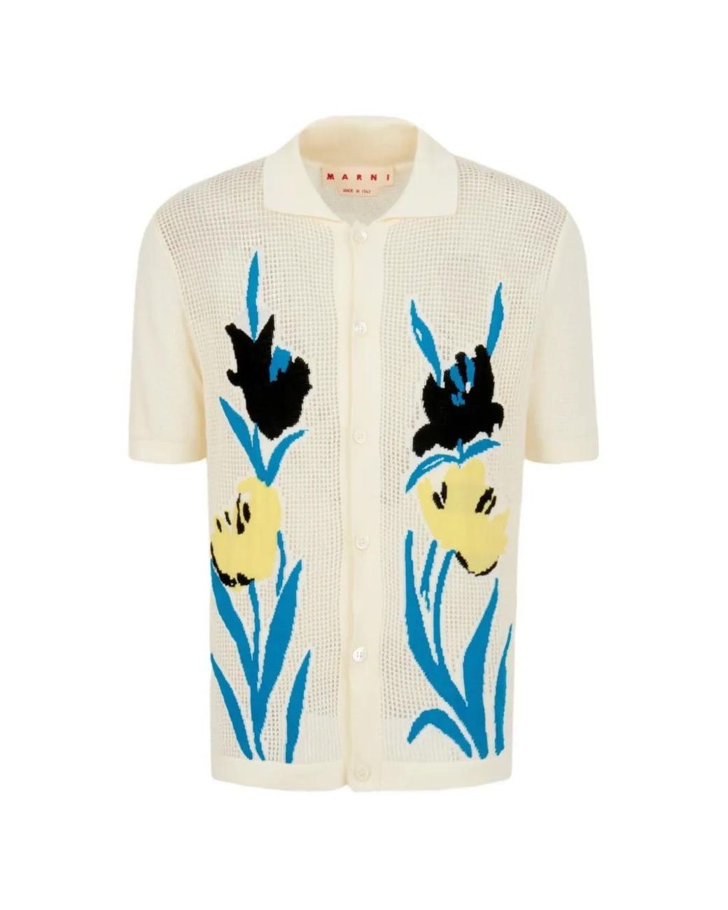 Marni White Floral Cardigan for men