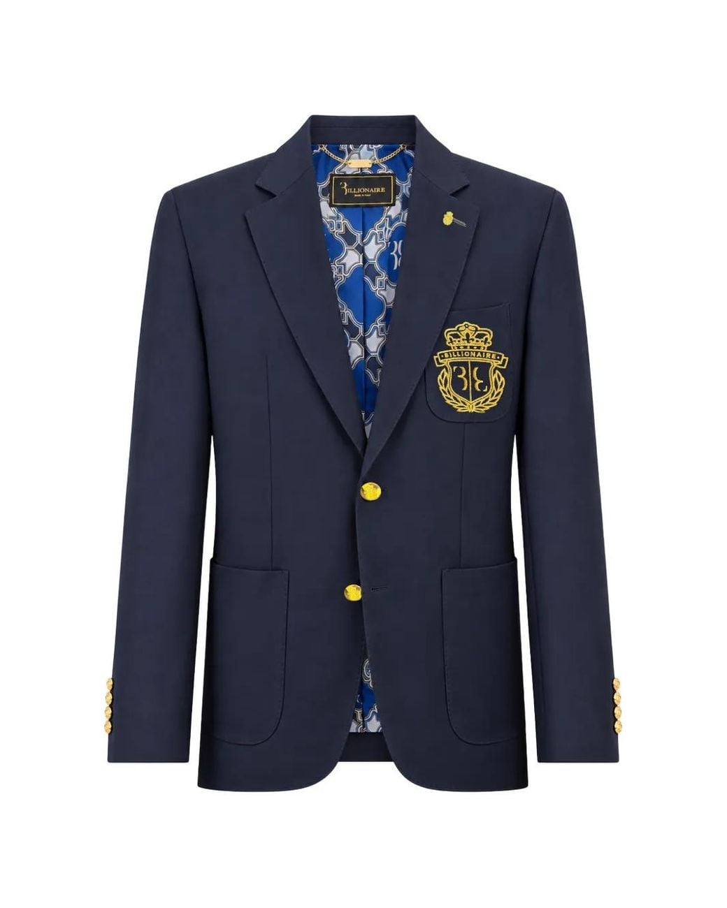 Billionaire Blue Bb Crest Blazer for men