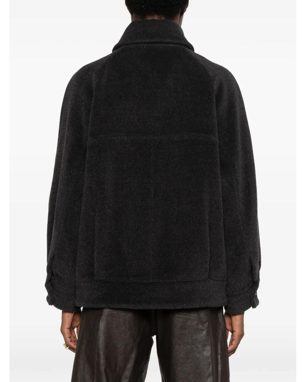 Marella Black Virgin-Wool Button-Up Coat