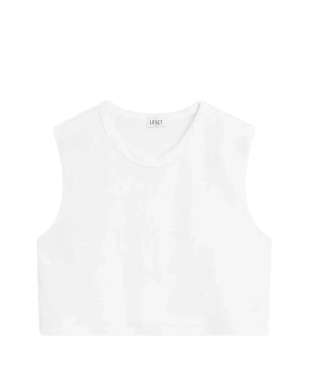 Leset White Margo Cropped T-Shirt