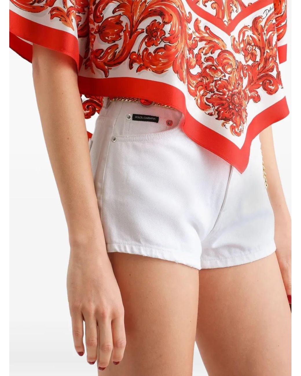 Dolce & Gabbana White Denim Shorts