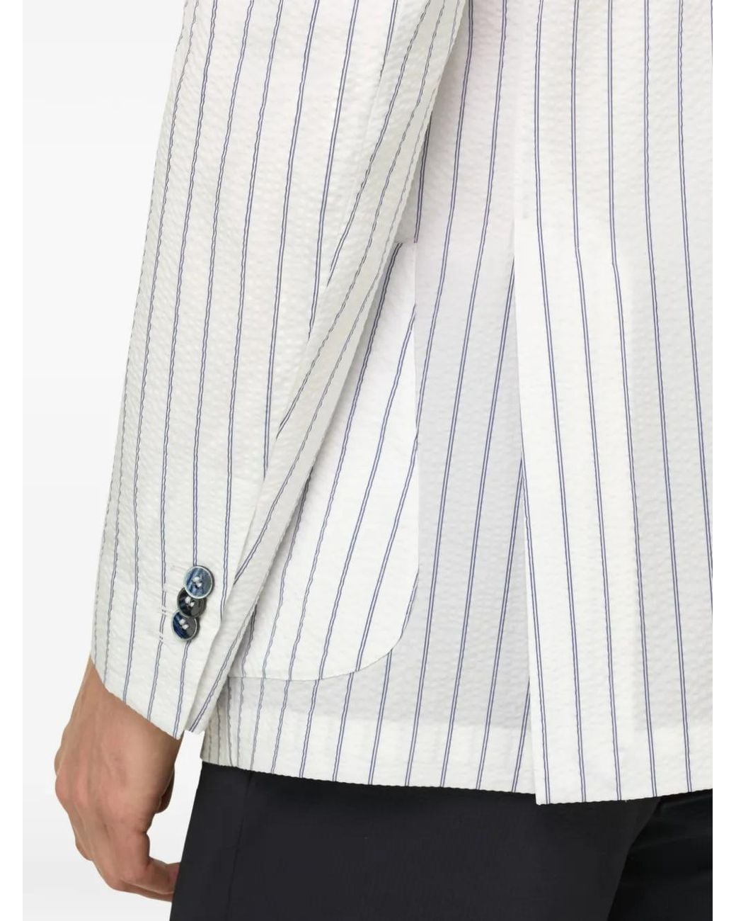 Boggi White Breeze Pinstripe Single-Breasted Blazer for men
