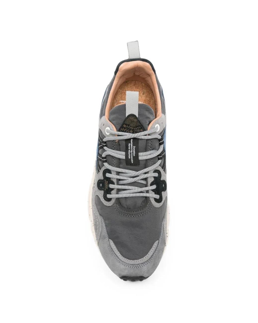 Flower Mountain White Panelled Speckled-Sole Sneakers for men