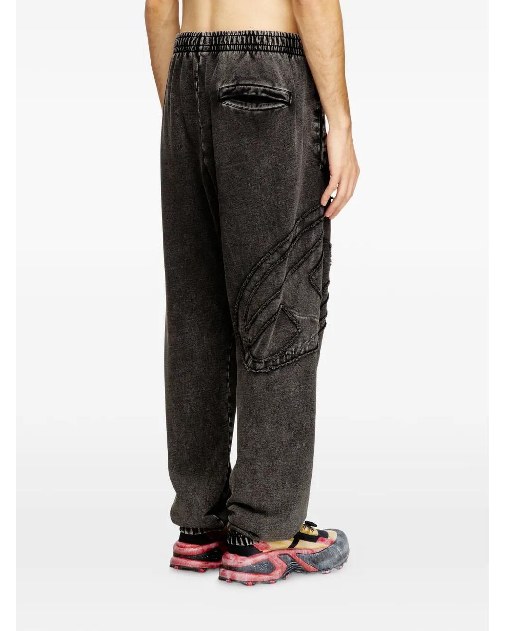 DIESEL Gray Organic Cotton Sweatpants With Oval D Patch for men
